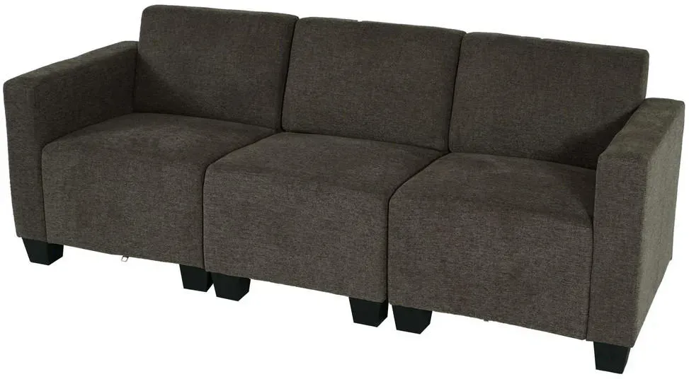 Couch Stoff 3-Sitzer Braun