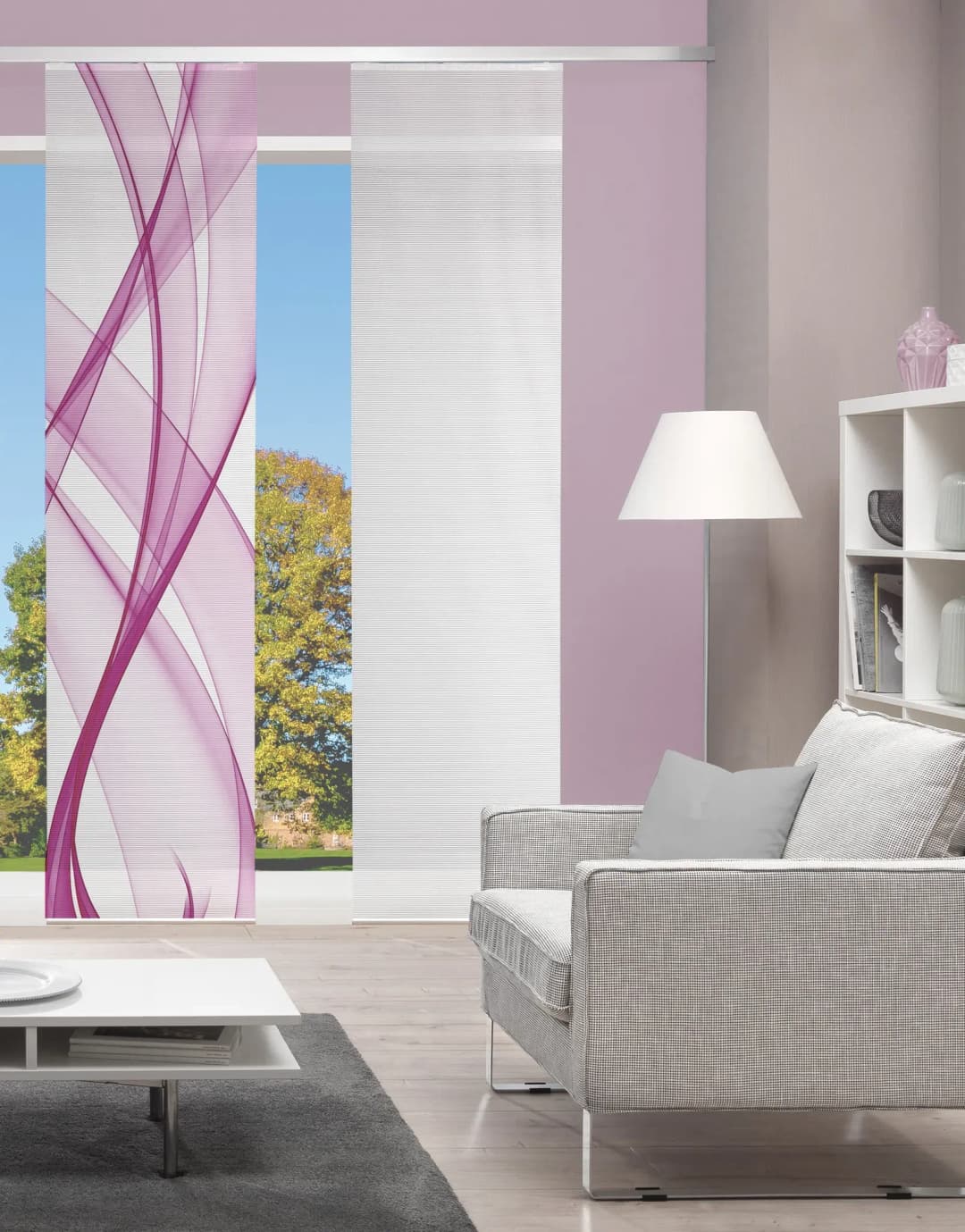 PACOLIA Schiebegardine Paneelwagen 60 x 260 cm Pink 1 St