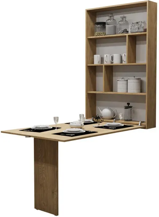 Wandklapptisch Albi 85 x 203 x 19 cm Eiche Cremona