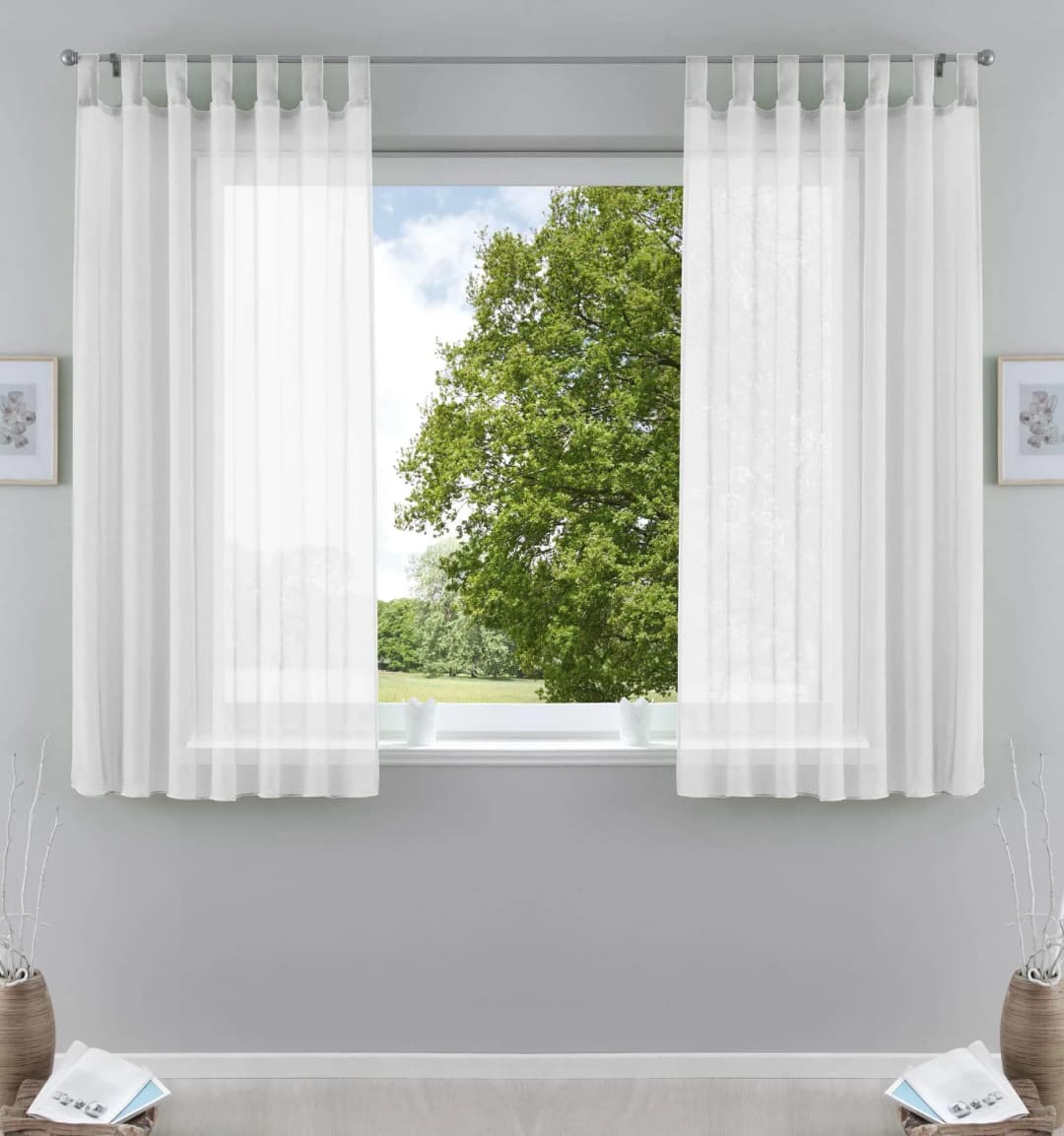 Gardine Schlaufen 140 x 175 cm weiß 2 St.
