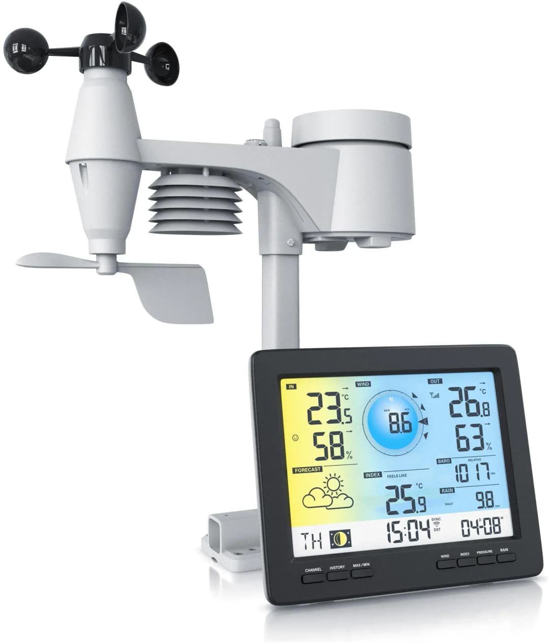 Funkwetterstation Schwarz 5-in-1
