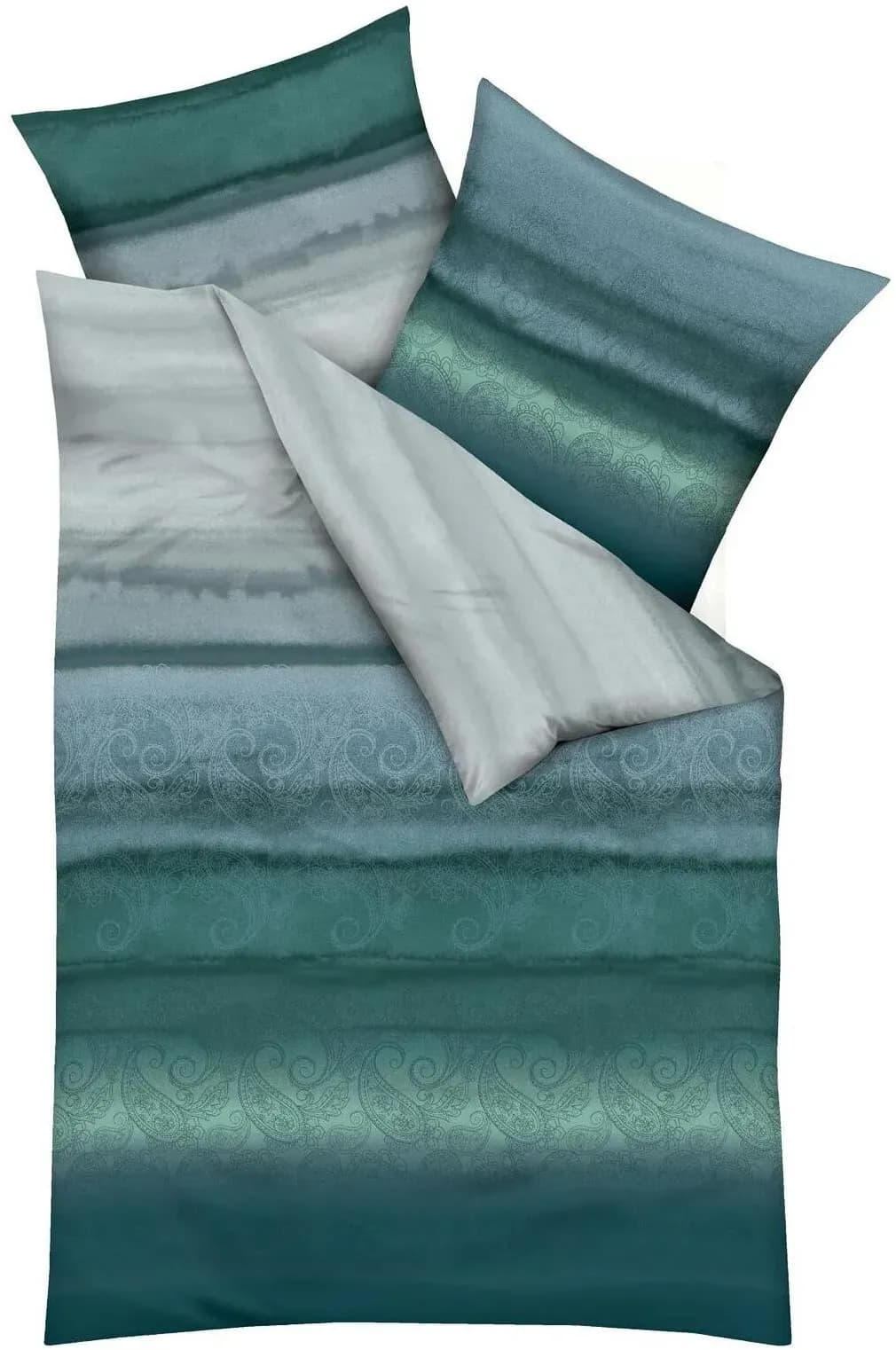 Mara ornamental Jersey Grün 135 x 200 cm + 80 x 80 cm