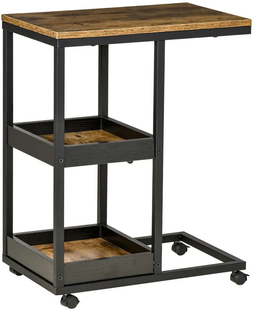 Beistelltisch Dunkelbraun Metall 33 x 66 cm