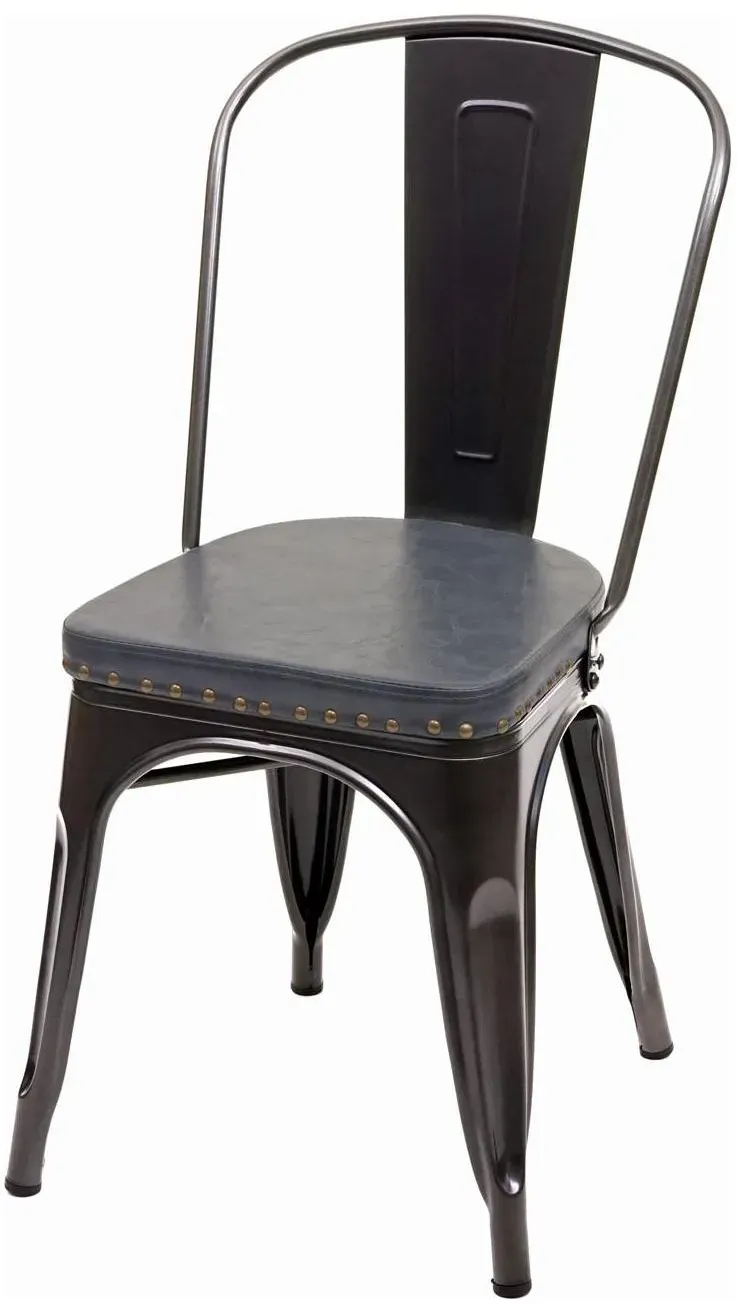 Esszimmerstuhl H10e Kunstleder schwarz-grau 2er Set