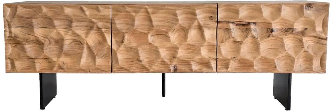 FB110656 TV Schrank Lowboard 160 cm Braun Massivholz