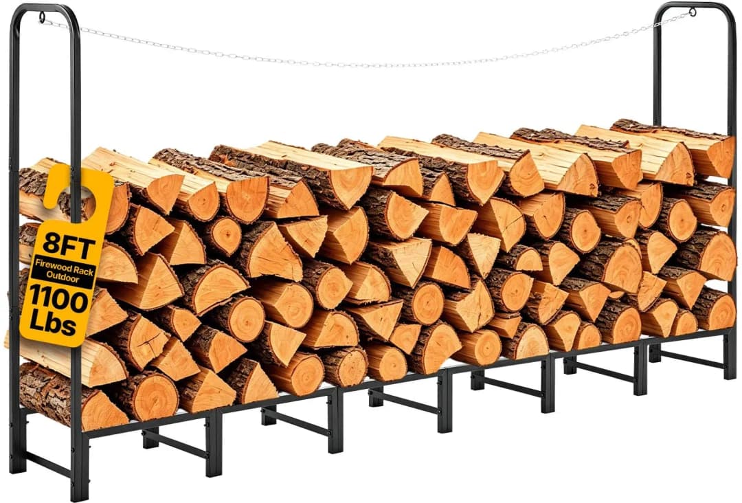 Kaminholzregal Kohlenstoffstahl 2415 x 320 x 1185 mm 1213,8 L Schwarz