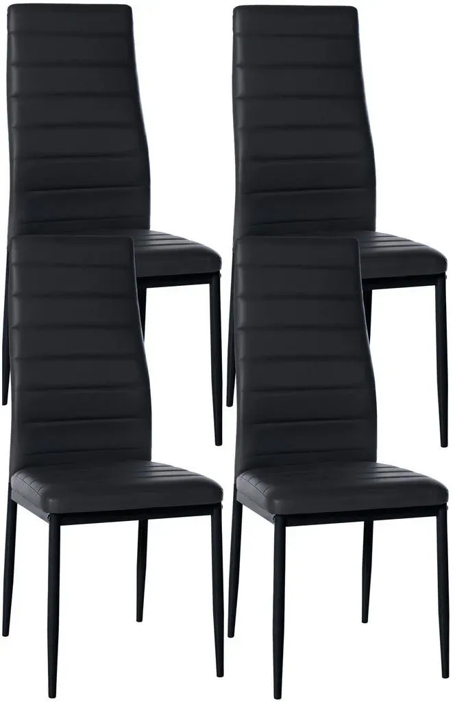 Esszimmerstuhl Mayfair Kunstleder schwarz 4er Set