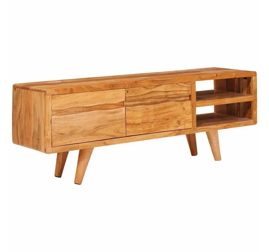 TV-Schränk mit Regal 110 x 30 x 40 cm Braun Massivholz