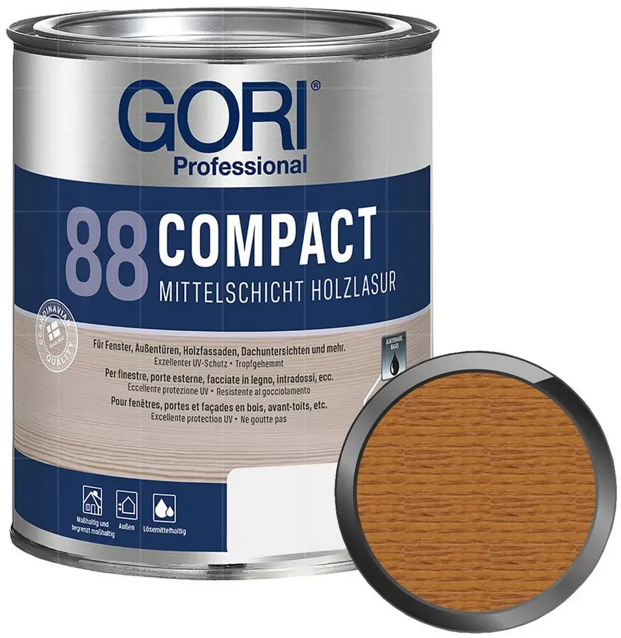 GORI 88 Compact Mittelschicht-Holzlasur, Eiche Hell