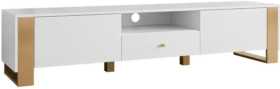 Loutio TV-Lowboard 180x40x40 cm Weiß/MDF