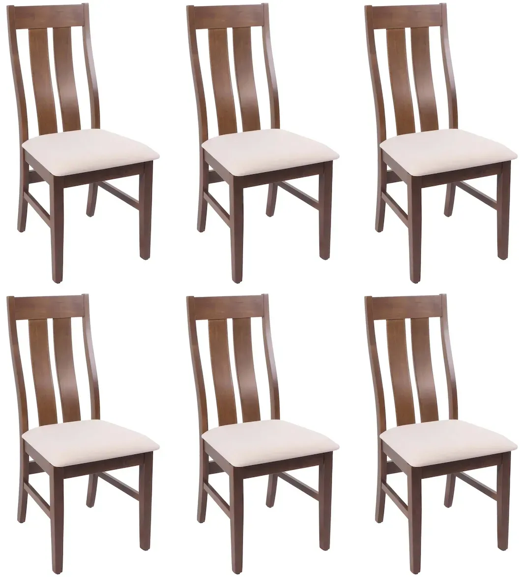 Esszimmerstuhl HWC-M58 Stoff creme 6er Set