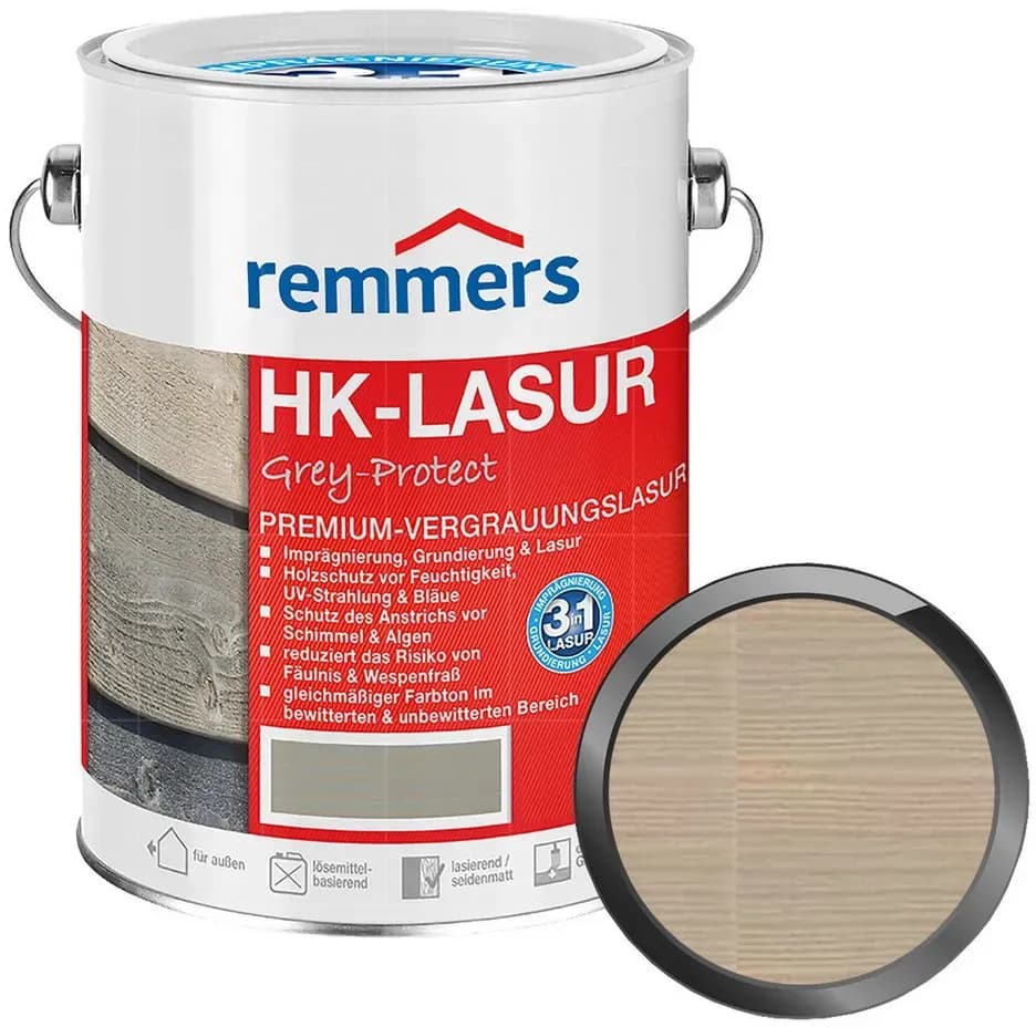 HK-Lasur Grey-Protect 750 ml silbergrau seidenmatt