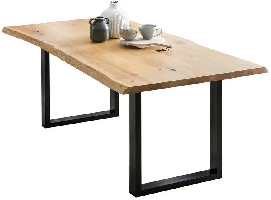 Esstisch 240 x 75 x 100 cm Eiche naturbelassen/schwarz