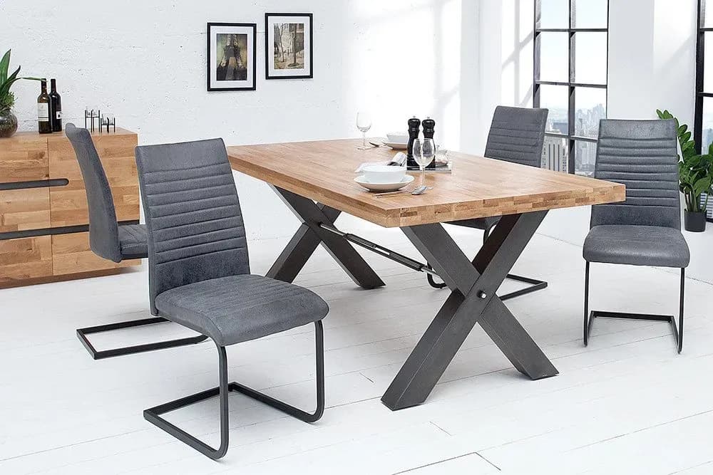 Stuhl APARTMENT Mikrofaser grau/schwarz