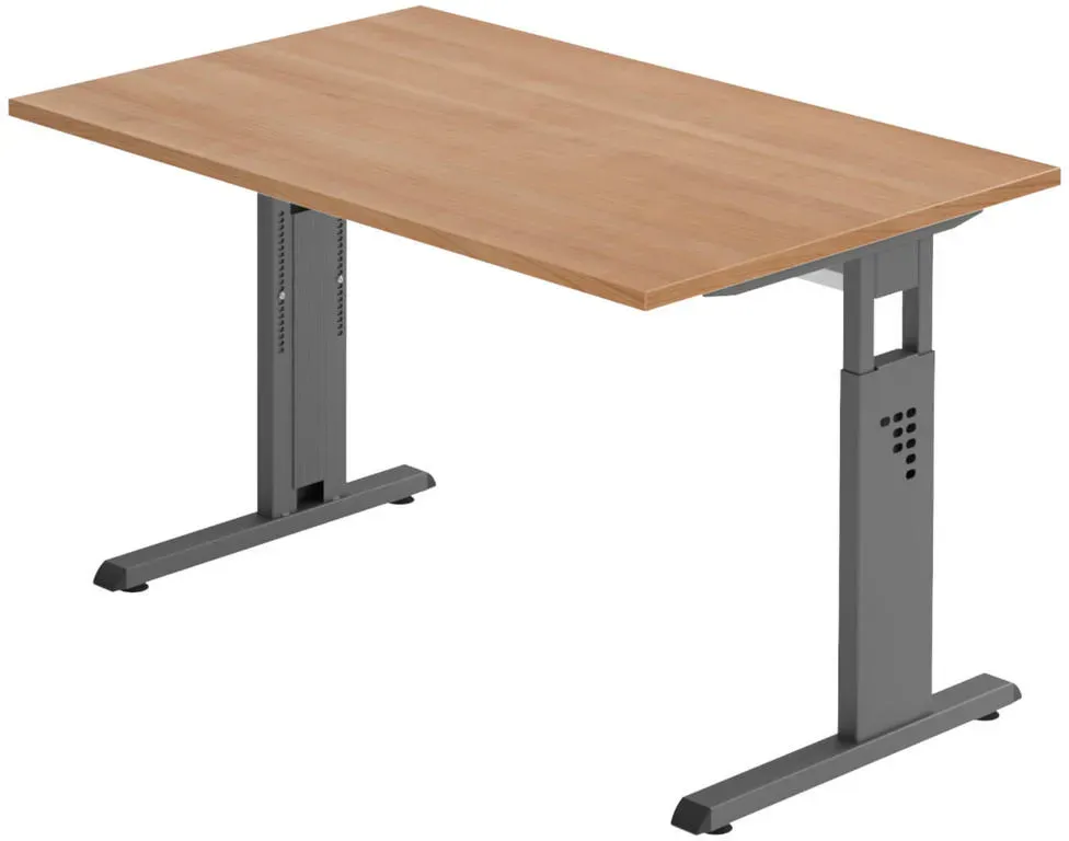 Schreibtisch O-Serie Nussbaum / Graphit
