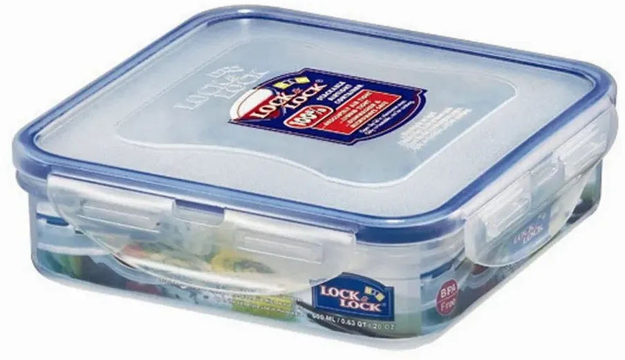 LOCK&LOCK Frischhaltedose quadratisch transparent 15,5 x 15,5 x 4,5 cm 0,6 l