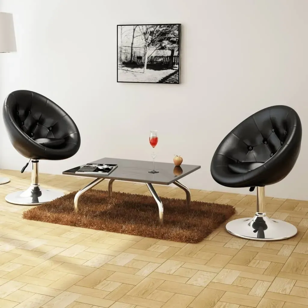 Cocktailsessel 63,20 x 51,20 x 68,90 cm Schwarz Kunstleder höhenverstellbar