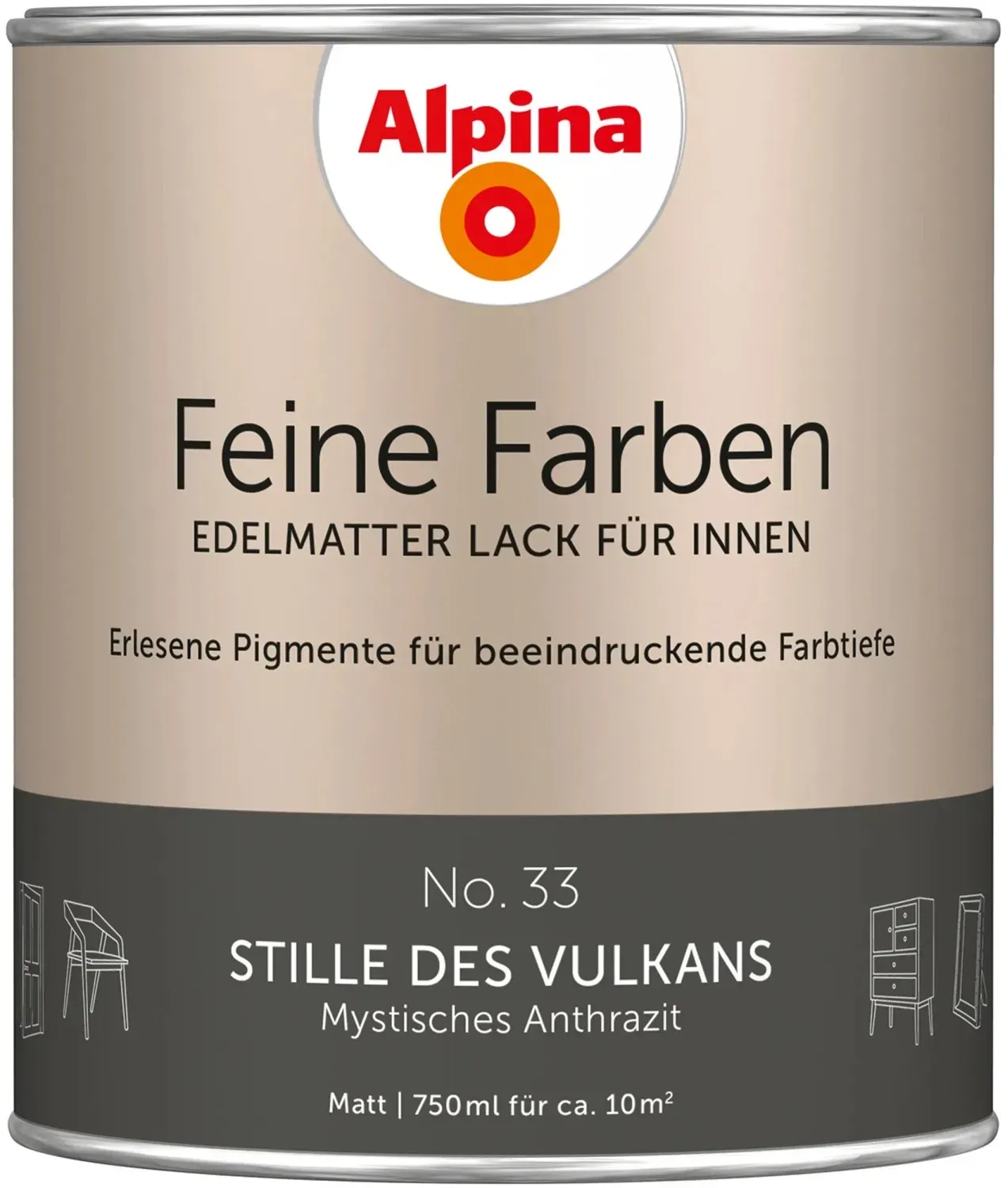 Feine Farben Lack 750 ml No. 33 stille des vulkans