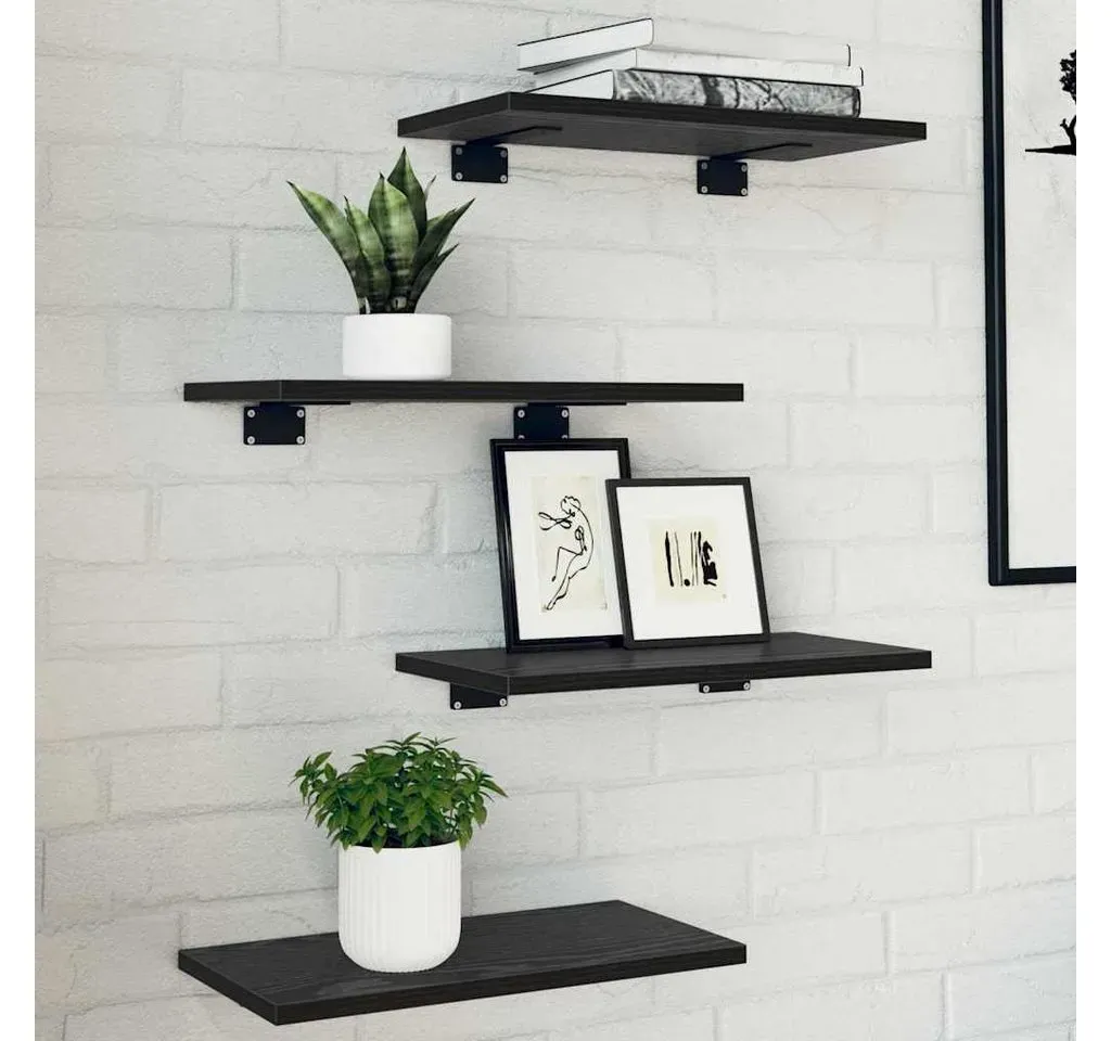 Bücherregal 40 x 20 x 1,5 cm Schwarz
