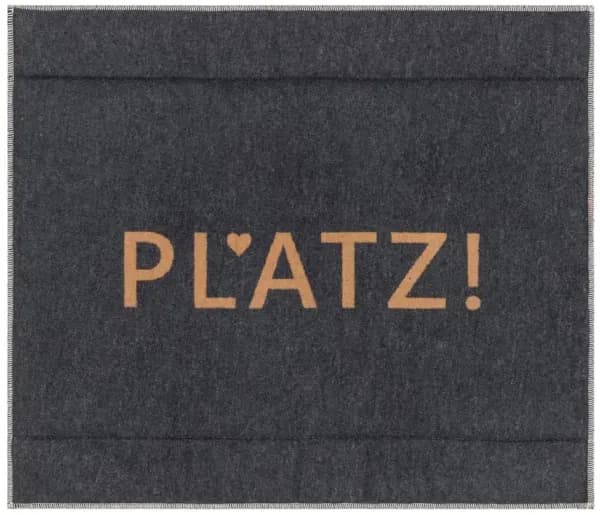 Hundematte Platz! 80 x 70 cm grau