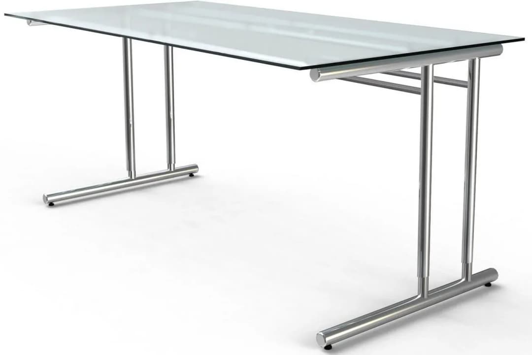 Schreibtisch Artline 160 cm Glas grau