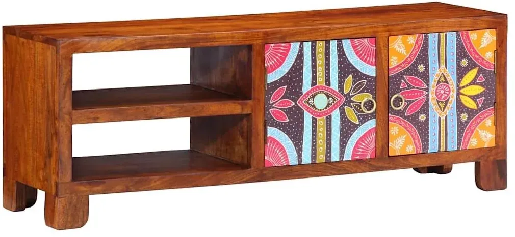 TV-Schrank Mehrfarbig 110x30x40 cm Massivholz Akazie