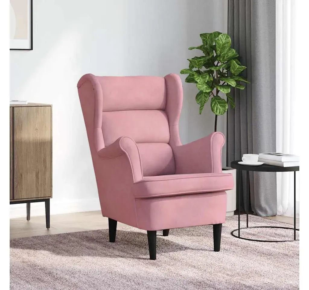 Ohrensessel Rosa Samt 64 x 96 x 90 cm Rosa