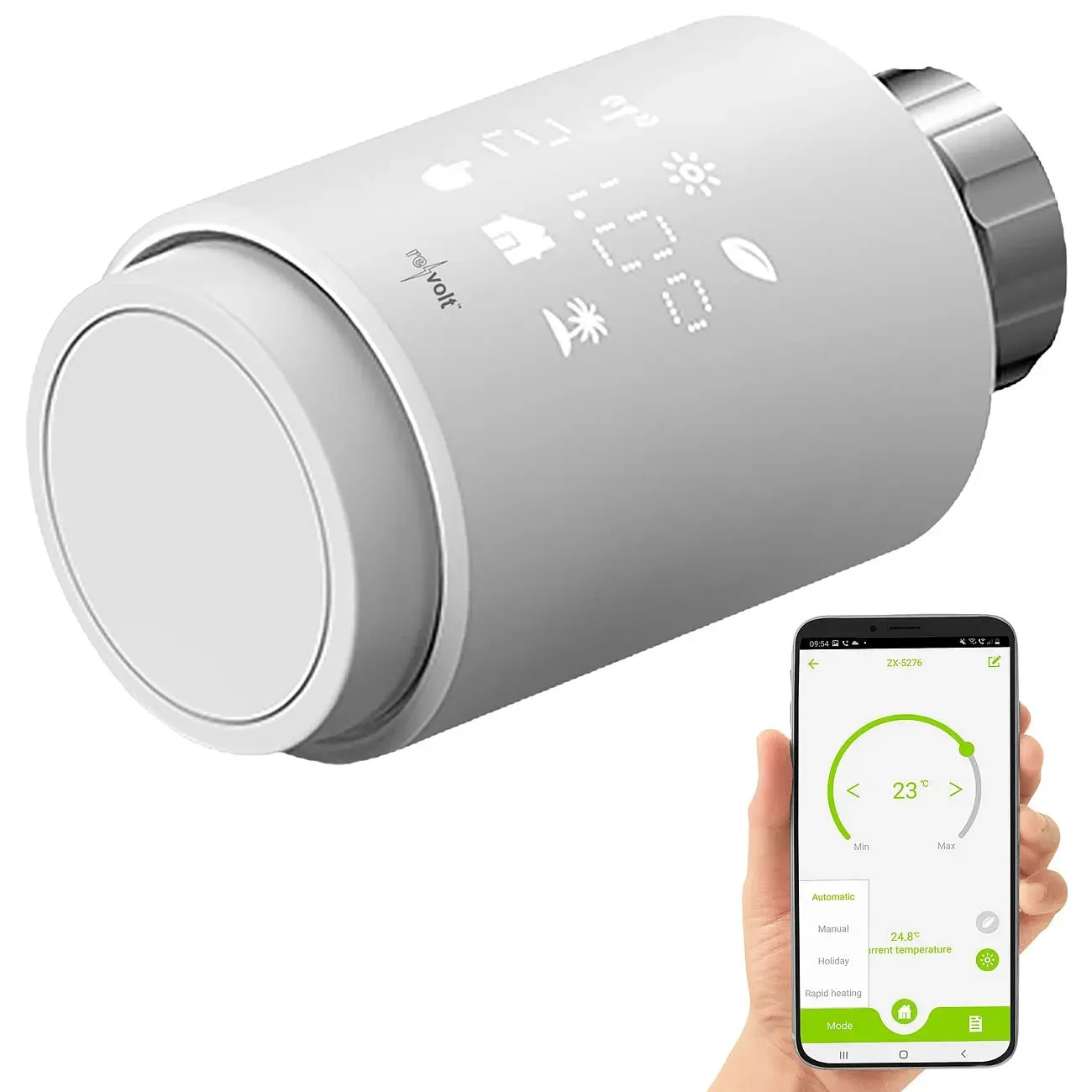 Programmierbares Heizkörperthermostat mit Bluetooth App LED-Display