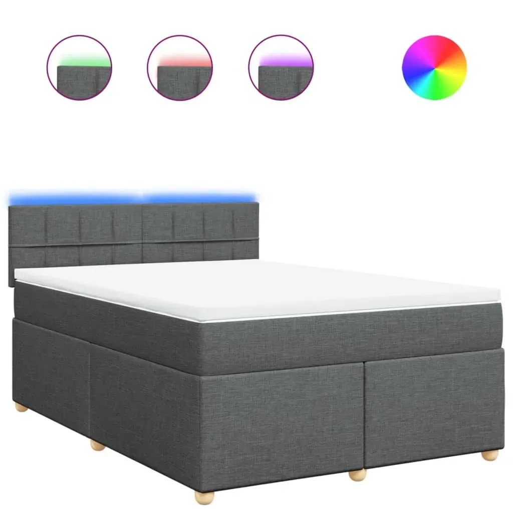 Boxspringbett 140 x 200 cm Dunkelgrau