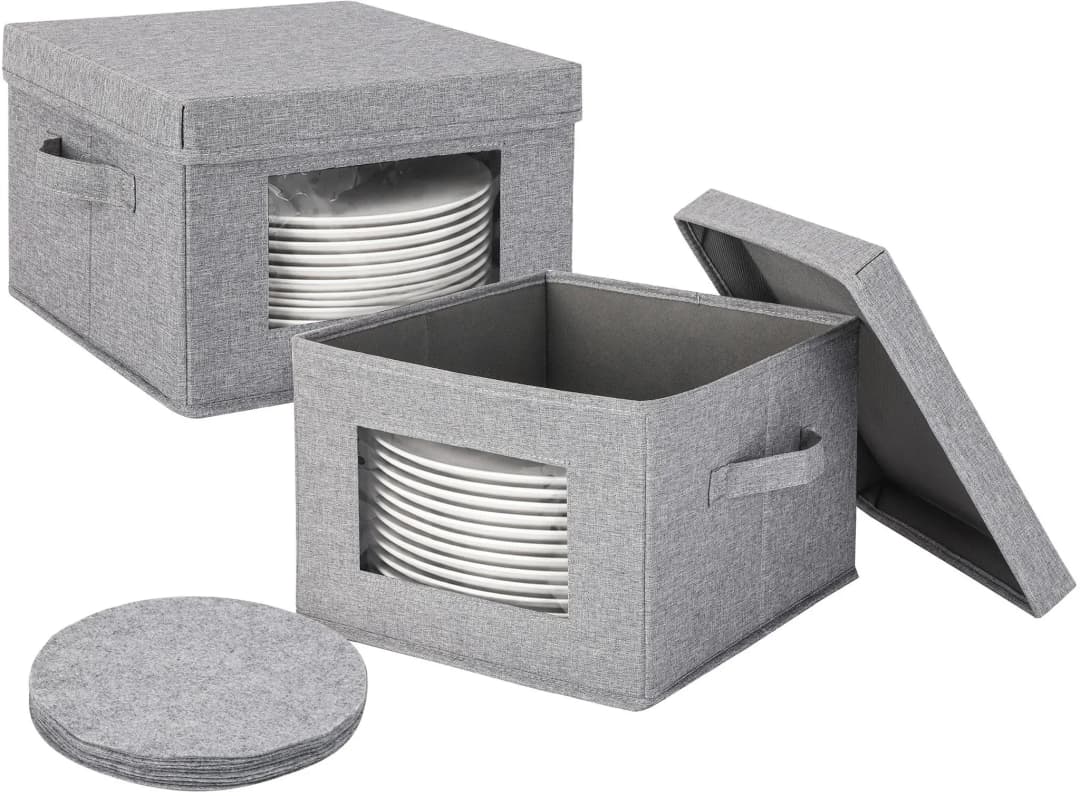 Aufbewahrungsbox 20,5 x 30,5 x 30,5 cm 2-tlg. grau