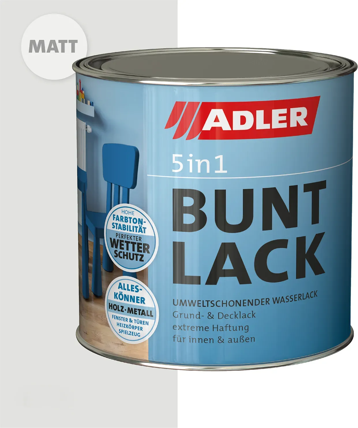 5in1 Buntlack Lichtgrau 0,75 l