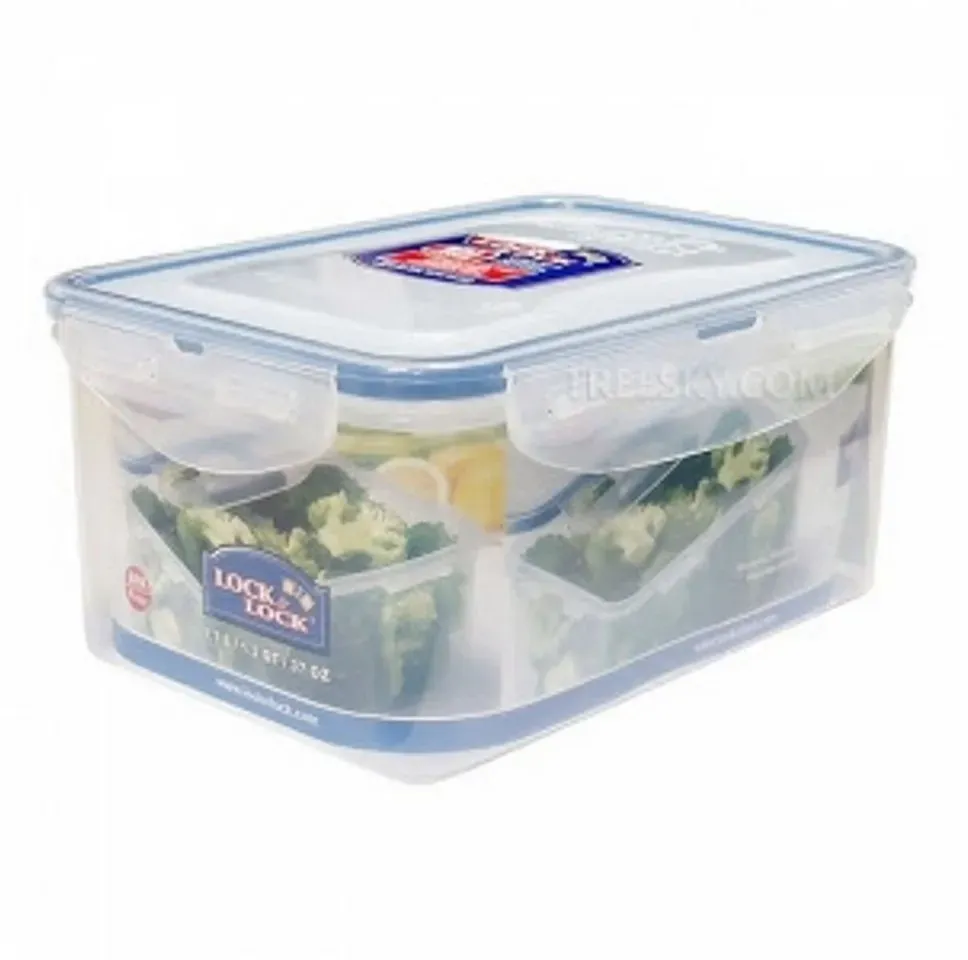 Frischhaltedose rechteckig transparent 18,1 x 12,8 x 8,8 cm 1,1 l 3-teiliges Set