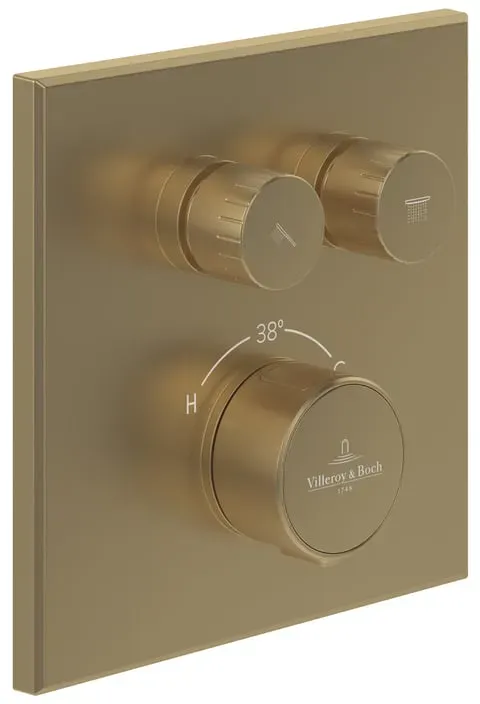 Universal Taps & Fittings Duschthermostat Unterputz für 2 Verbraucher Brushed Gold TVS00004100076