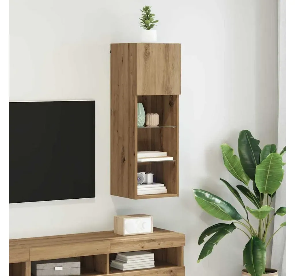 Artisan-Eiche Wandmontierter TV-Schrank 30,5 x 30 x 90 cm Braun Holz