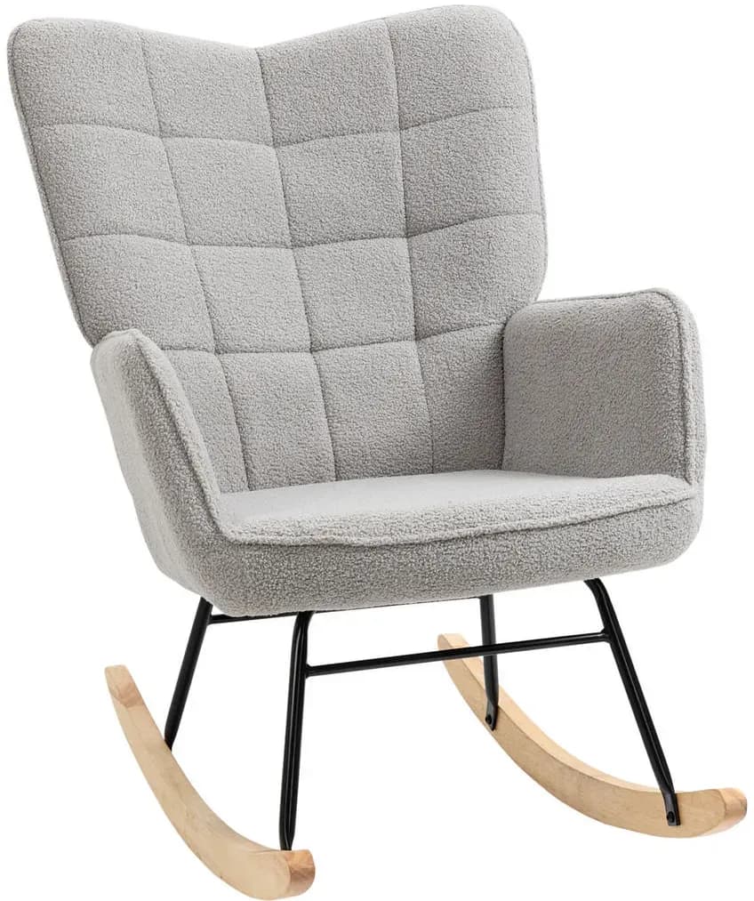 Schaukelstuhl mit Relax-Funktion Polyester 98 x 101 x 69 cm Hellgrau