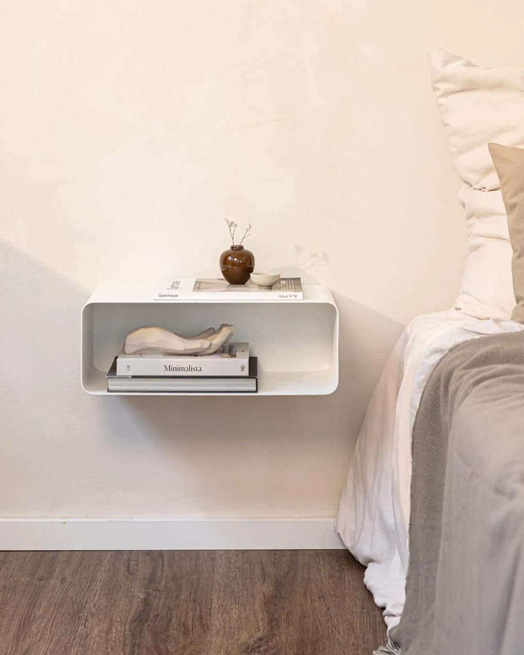 Nachtschrank Nelio 47 x 17 x 25 cm Weiß