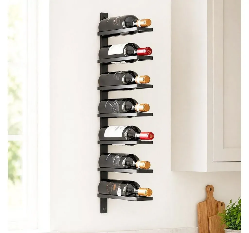Weinregal 7,5 x 75 x 29,5 cm Schwarz