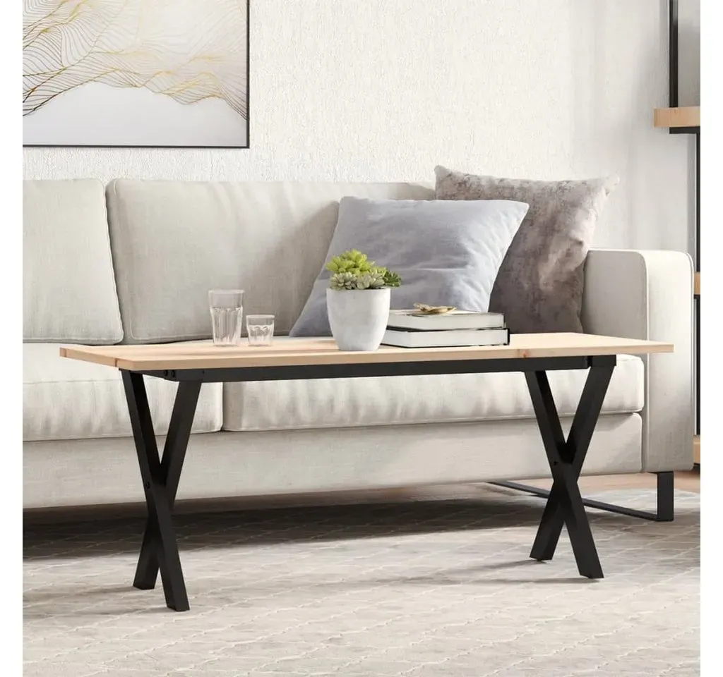 Couchtisch X-Gestell Braun Kiefer 110 x 40 x 45 cm