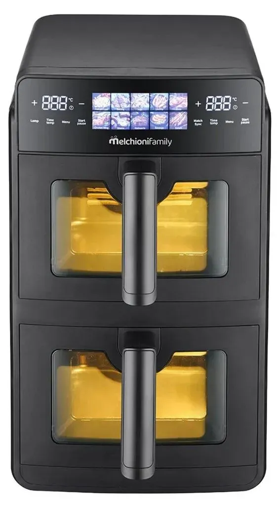 Heißluftfritteuse 10L Doppelschublade 2600W schwarz