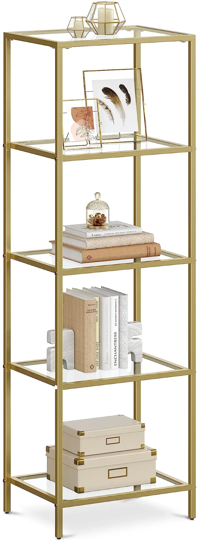 Bücherregal 40 x 30 x 124,5 cm Gold