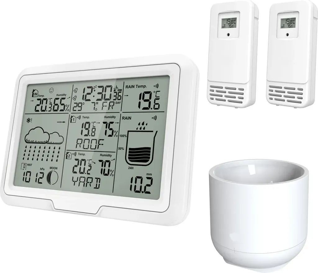 Design Funk-Wetterstation Weiß 2 Sensoren