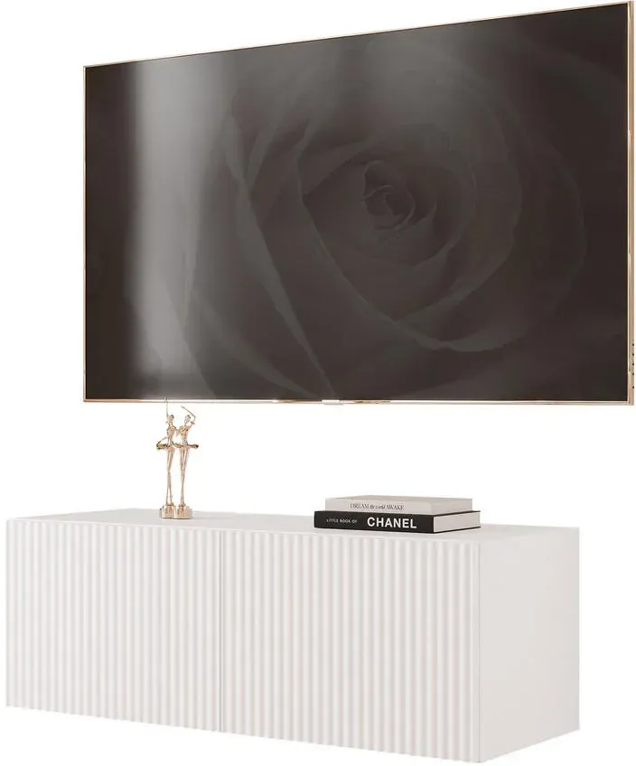 TV-Lowboard 100x36 cm Weiß Holzwerkstoff