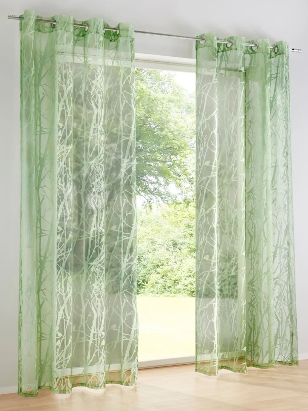 Dekostore Ösen 140 x 225 cm Grün/Transparent 1 St