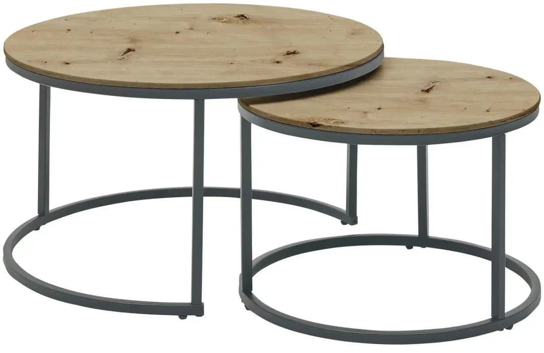 Couchtisch Schönwölkau Braun 2er Set rund