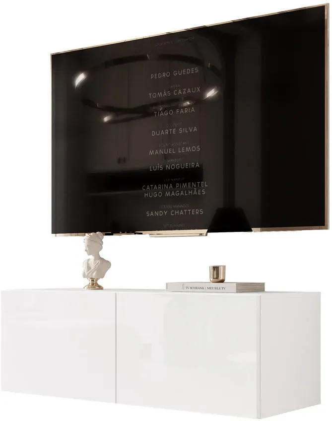 TV-Lowboard 100x36x40 cm Weiß Holzwerkstoff