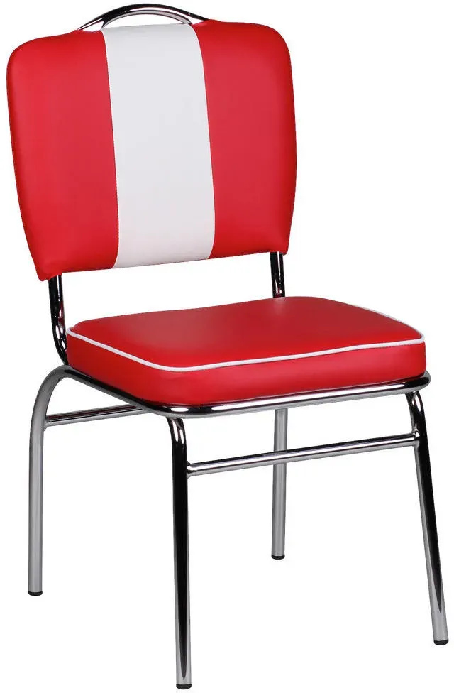 Esszimmerstuhl WL1.715 Kunstleder rot/weiß