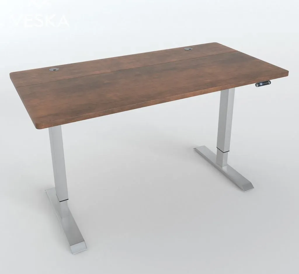 Höhenverstellbarer Schreibtisch 140 x 70 cm schwarz