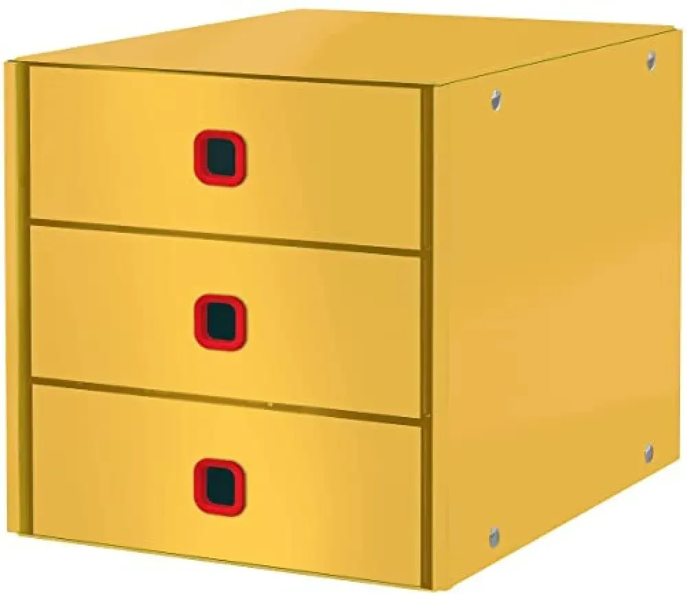 Schubladenbox Click & Store Cosy 28,6 x 28,2 cm 3-tlg. gelb