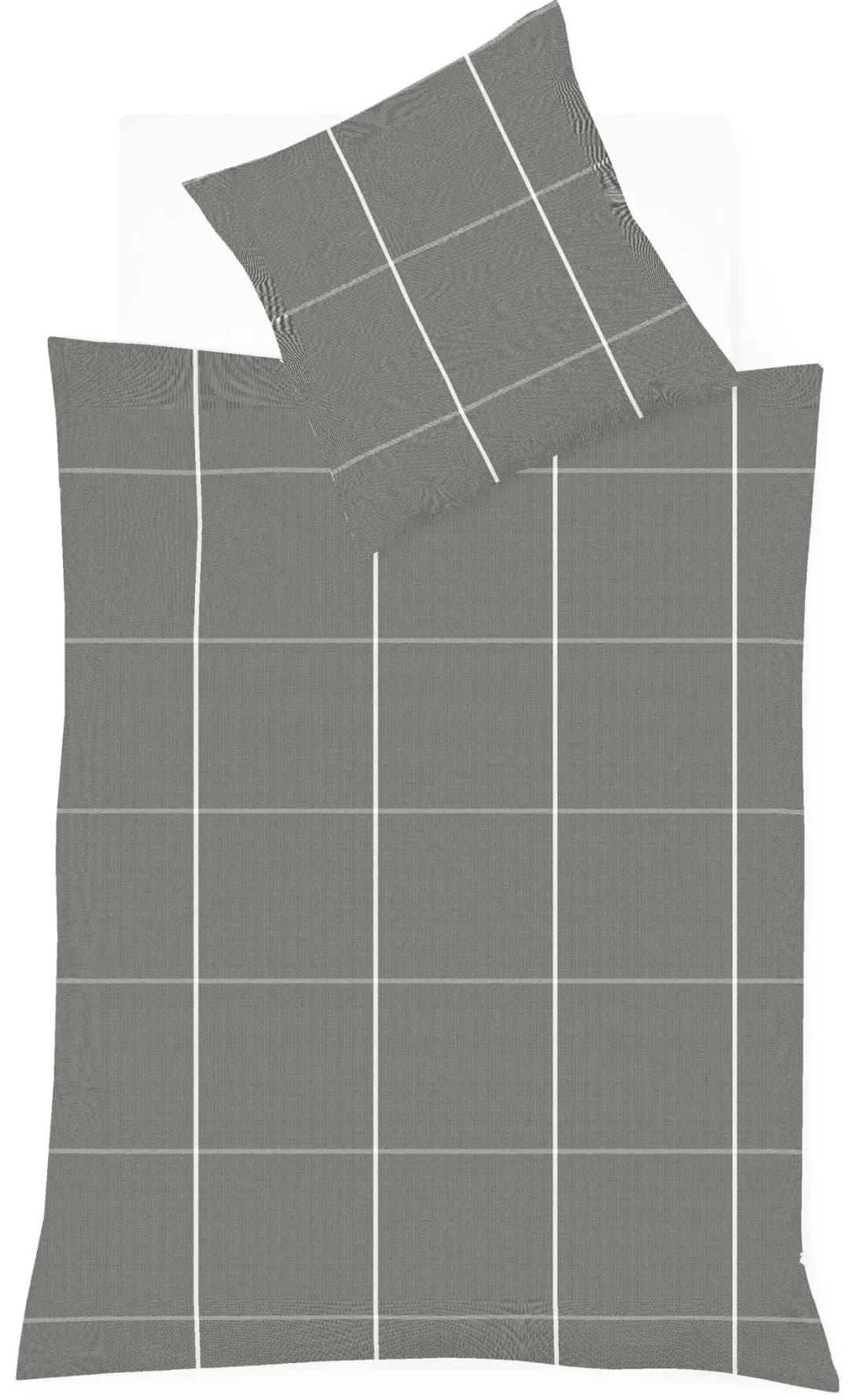 Lech 4311 kariert Flanell Grau 200 x 200 cm + 2 x 80 x 80 cm