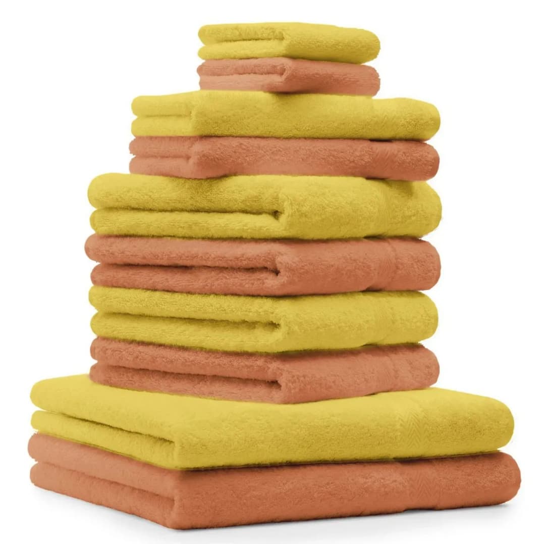 Classic Handtuchset 10-tlg. orange und gelb